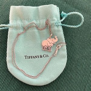 Tiffany elephant charm necklace